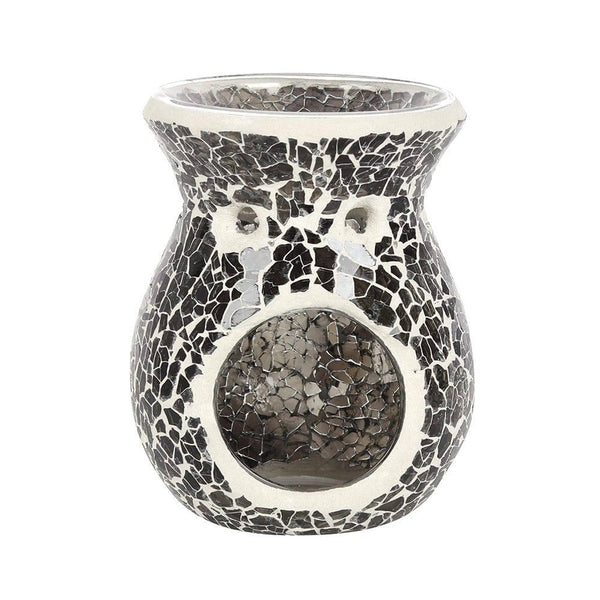 Small Gunmetal Grey Crackle Oil Burner - Home Decor Emporium