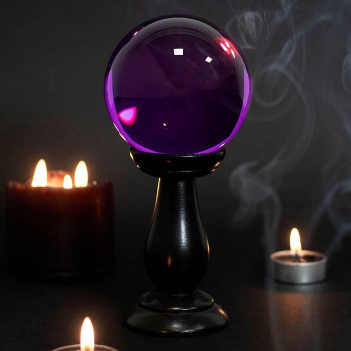 Small Purple Crystal Ball on Stand - Home Decor Emporium