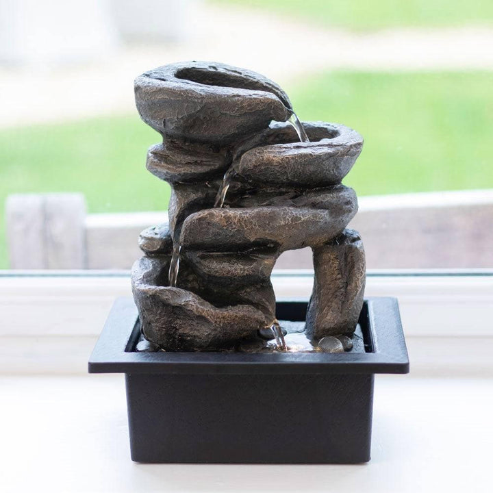 Stacked Rock Waterfall LED Fountain - Home Decor Emporium