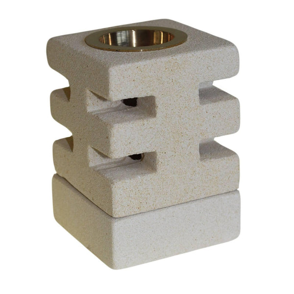 Stone Oil Burner - Abstract Cuts - Home Decor Emporium