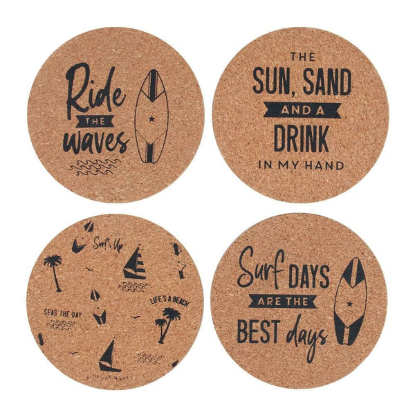 Surf's Up Cork Coaster Set - Home Decor Emporium