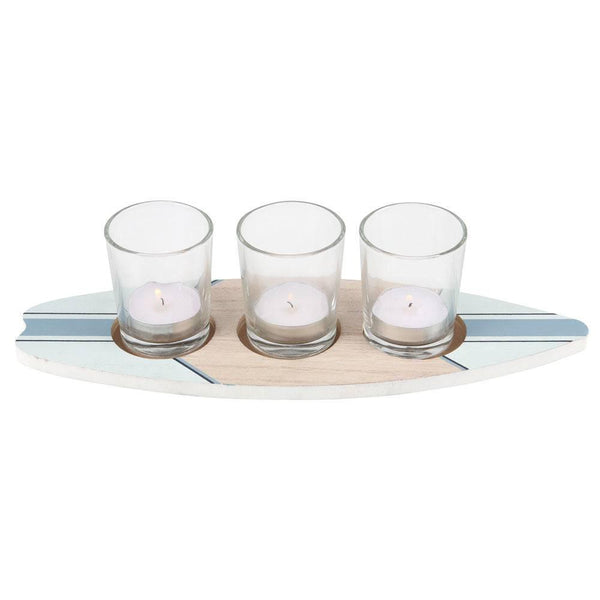 Surfboard Triple Tealight Holder - Home Decor Emporium