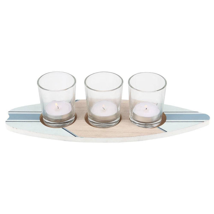 Surfboard Triple Tealight Holder - Home Decor Emporium