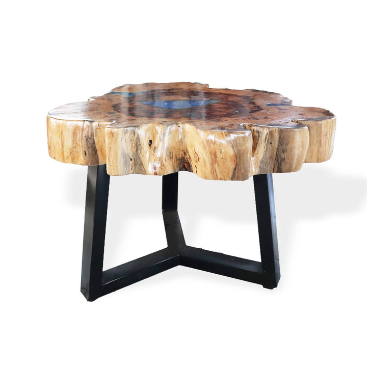 Tamarind and Resin Coffee Table - Aqua - Home Decor Emporium