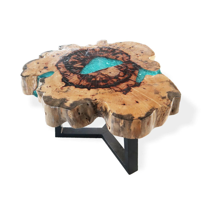 Tamarind and Resin Coffee Table - Aqua - Home Decor Emporium