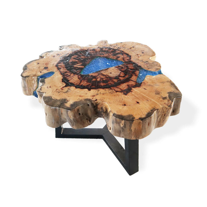 Tamarind and Resin Coffee Table - Sky Blue - Home Decor Emporium