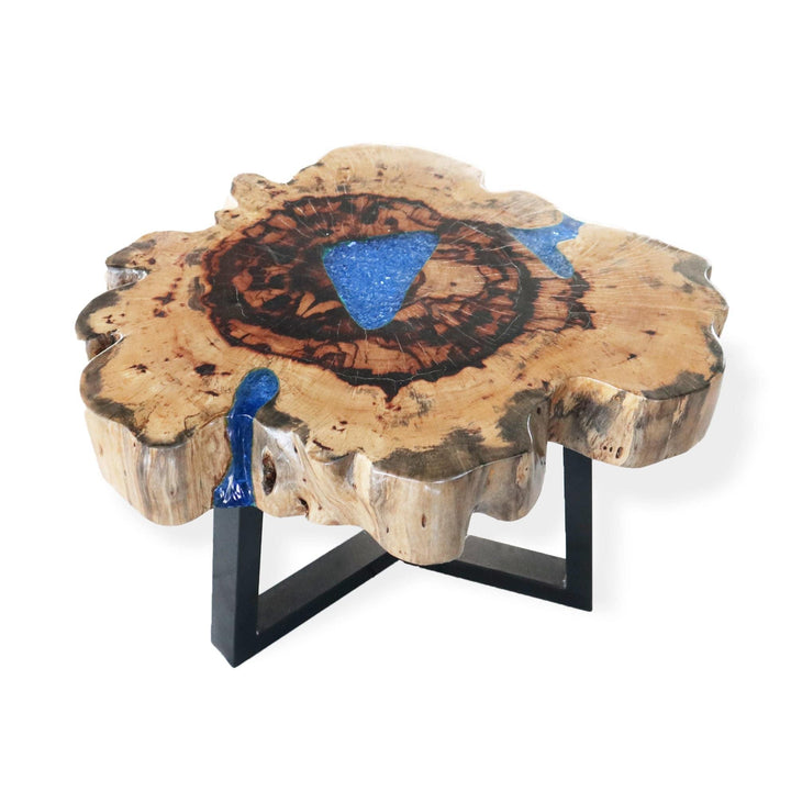 Tamarind and Resin Coffee Table - Sky Blue - Home Decor Emporium