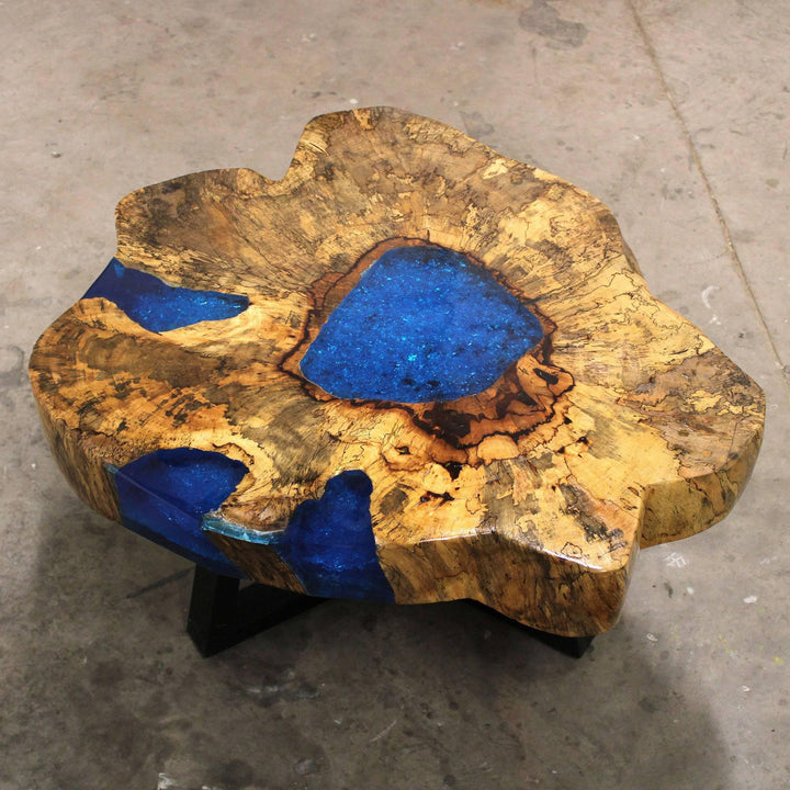 Tamarind and Resin Coffee Table - Sky Blue - Home Decor Emporium