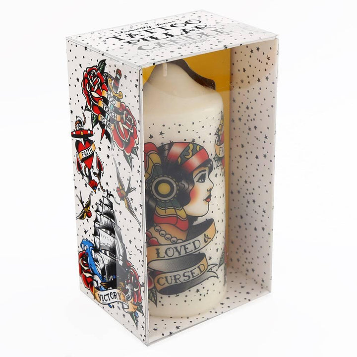 Tattoo Pillar Candle - Home Decor Emporium