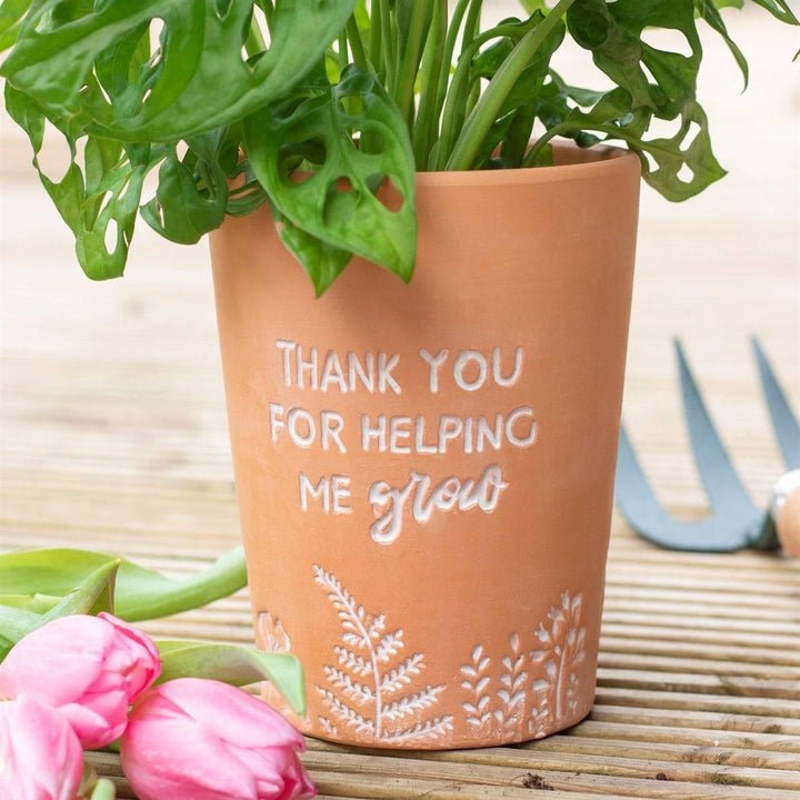 Thank You For Helping Me Grow Terracotta Plant Pot - Home Decor Emporium