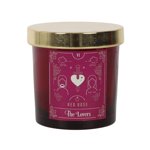 The Lovers Red Rose Tarot Candle - Home Decor Emporium