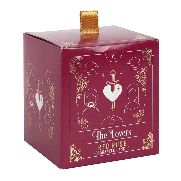 The Lovers Red Rose Tarot Candle - Home Decor Emporium