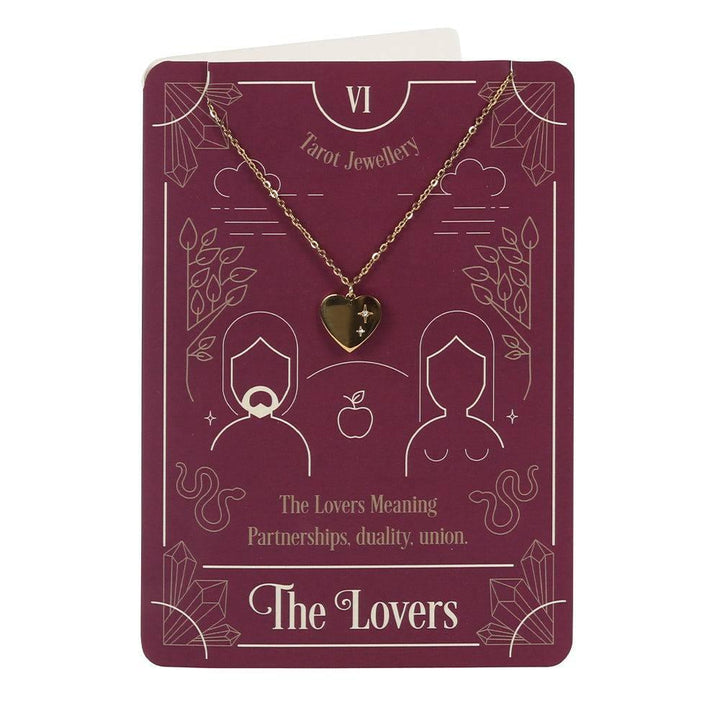 The Lovers Tarot Necklace on Greeting Card - Home Decor Emporium