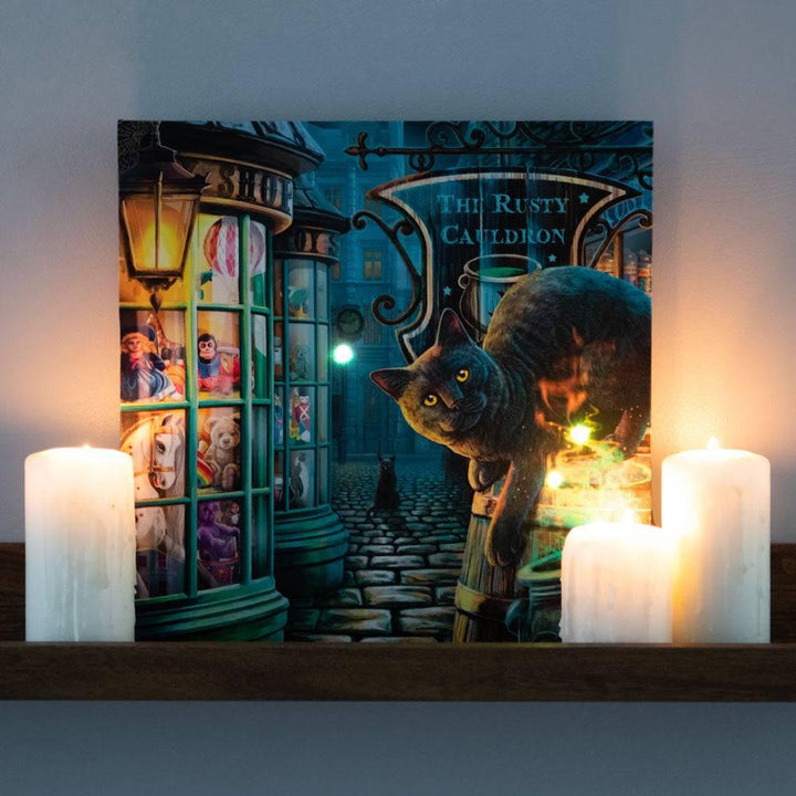 The Rusty Cauldron Light Up Canvas Plaque by Lisa Parker - Home Decor Emporium