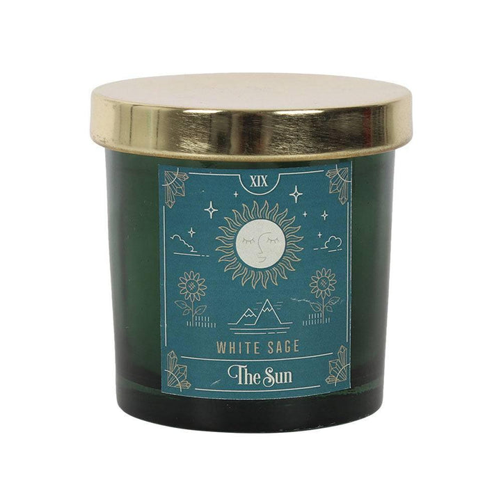 The Sun White Sage Tarot Candle - Home Decor Emporium