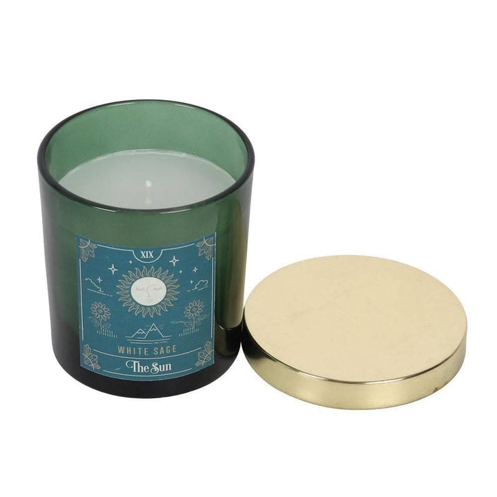 The Sun White Sage Tarot Candle - Home Decor Emporium