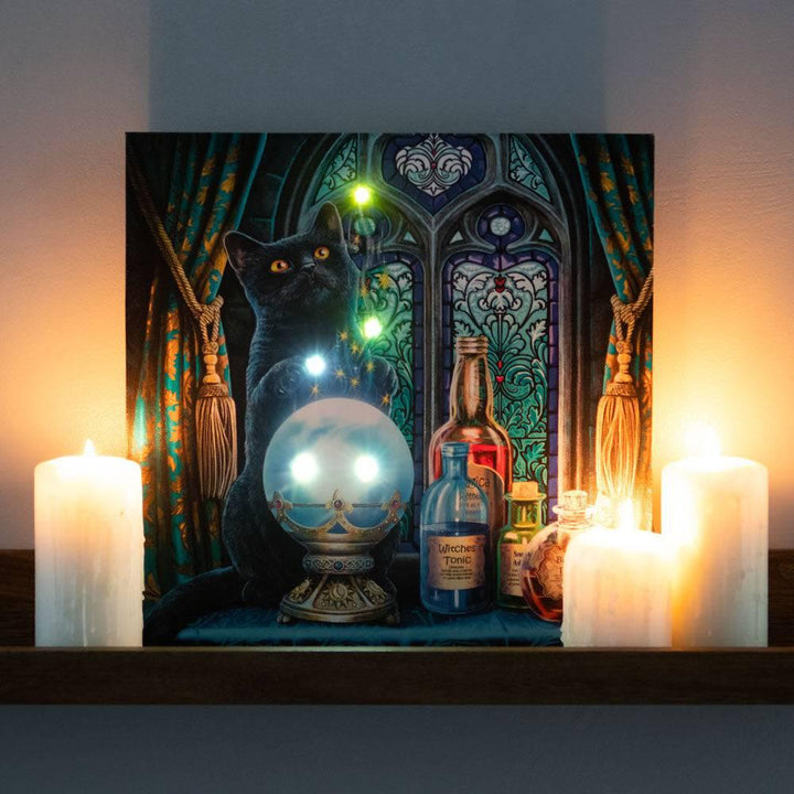 The Witches Apprentice Light Up Canvas Plaque by Lisa Parker - Home Decor Emporium