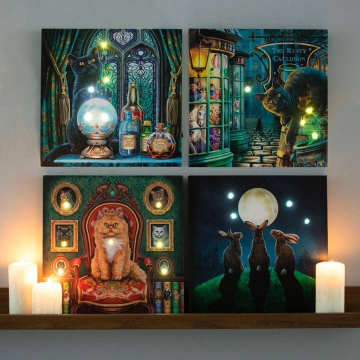 The Witches Apprentice Light Up Canvas Plaque by Lisa Parker - Home Decor Emporium