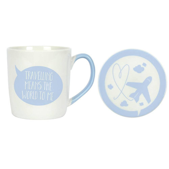 Travelling Means the World to Me Mug and Coaster Set - Home Decor Emporium