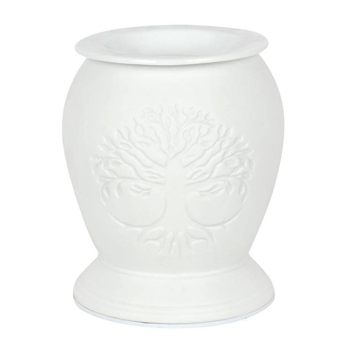 Tree of Life White Ceramic Electric Oil Burner - Home Decor Emporium