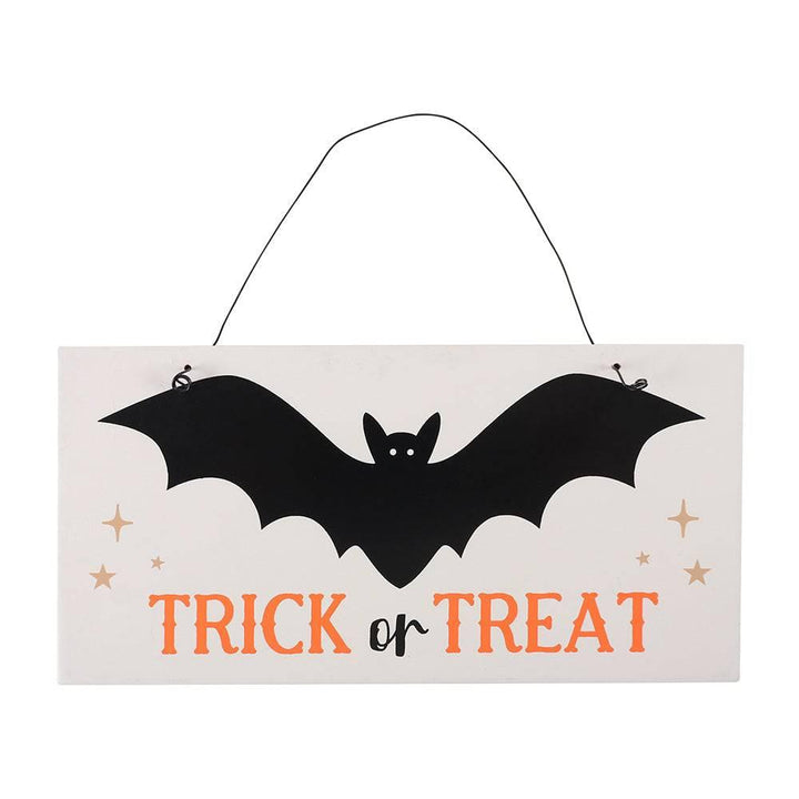 Trick or Treat Bat Hanging Sign - Home Decor Emporium