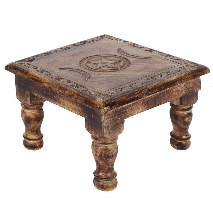 Triple Moon Altar Table with Detailed Border - Home Decor Emporium