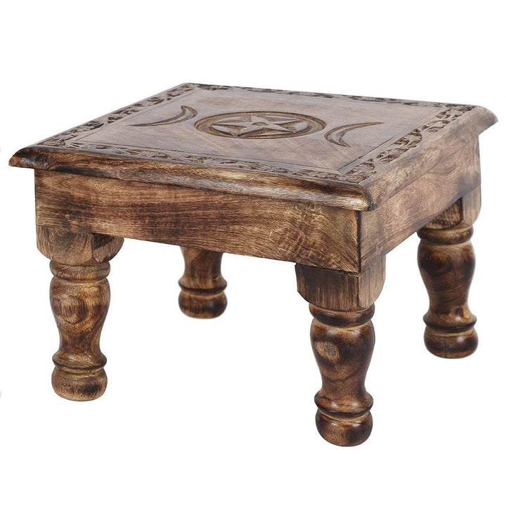 Triple Moon Altar Table with Detailed Border - Home Decor Emporium