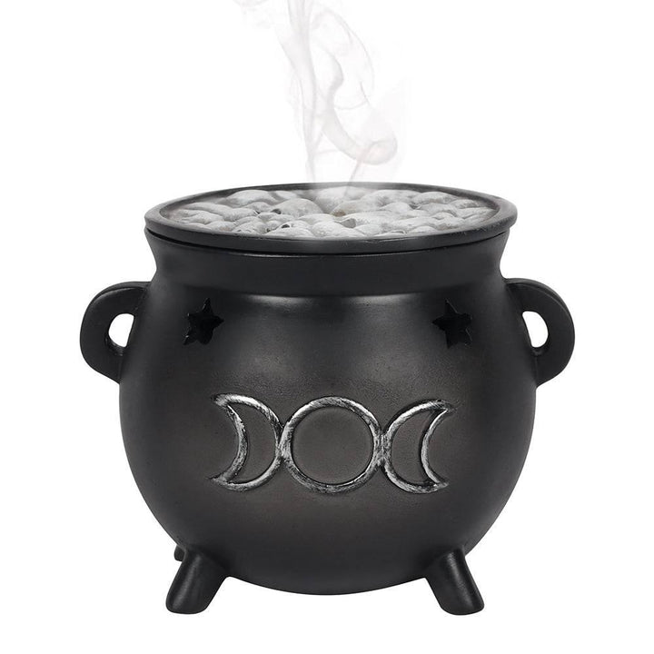 Triple Moon Cauldron Incense Cone Holder - Home Decor Emporium