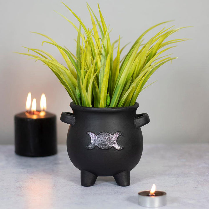 Triple Moon Cauldron Terracotta Plant Pot - Home Decor Emporium