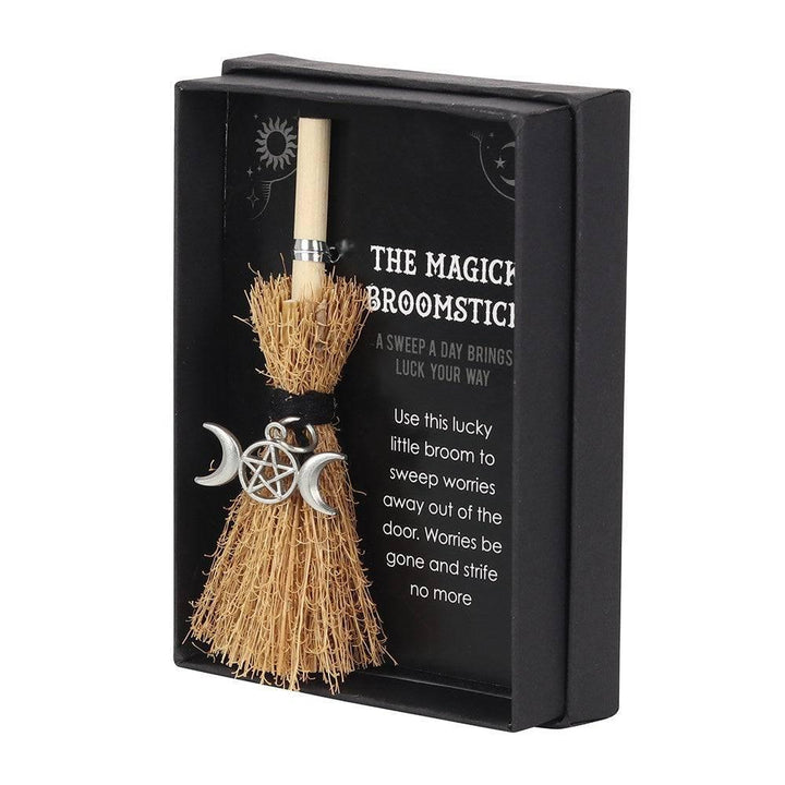 Triple Moon Mini Magick Broomstick - Home Decor Emporium