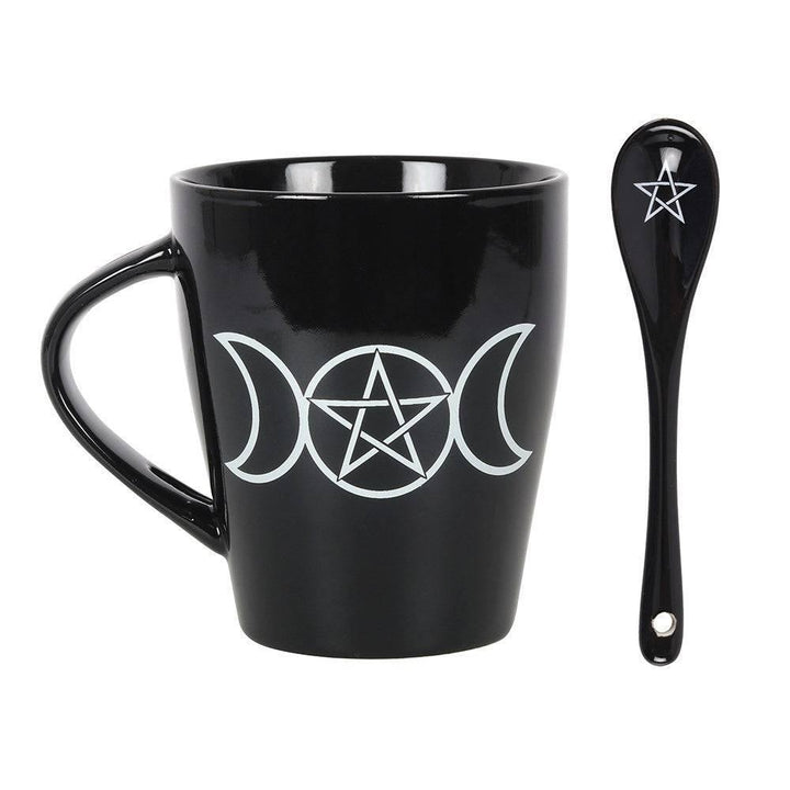 Triple Moon Mug and Spoon Set - Home Decor Emporium