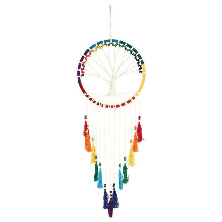 Unique Rainbow Dreamcatcher with Tree of Life Design - Home Decor Emporium