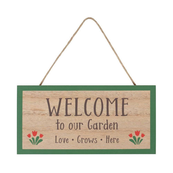 Welcome To Our Garden Hanging Sign - Home Decor Emporium