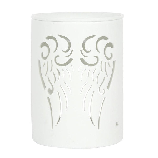 White Angel Wings Cut Out Oil Burner - Home Decor Emporium