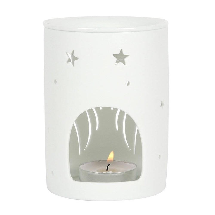 White Angel Wings Cut Out Oil Burner - Home Decor Emporium