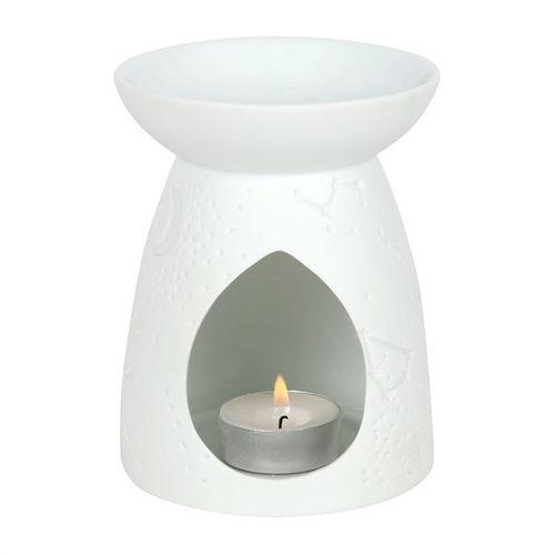 White Ceramic Constellation Oil Burner - Home Decor Emporium