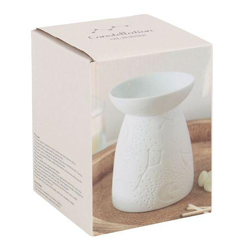 White Ceramic Constellation Oil Burner - Home Decor Emporium