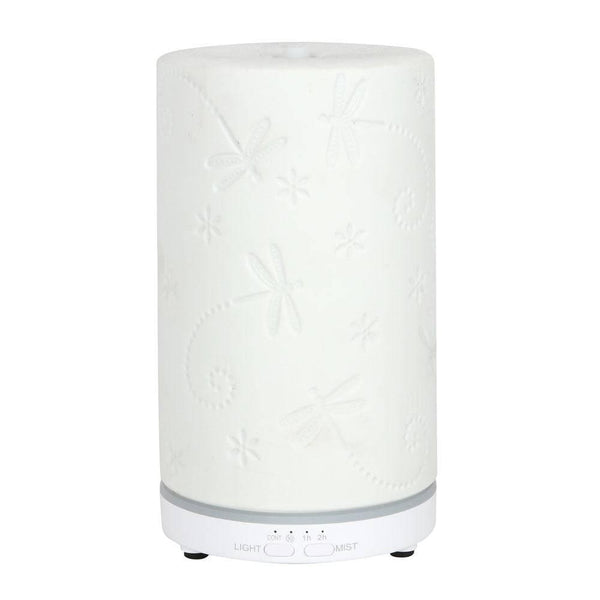 White Ceramic Dragonfly Electric Aroma Diffuser - Home Decor Emporium