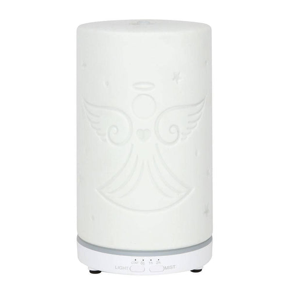 White Ceramic Guardian Angel Electric Aroma Diffuser - Home Decor Emporium