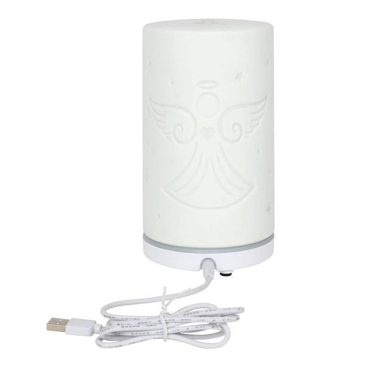 White Ceramic Guardian Angel Electric Aroma Diffuser - Home Decor Emporium