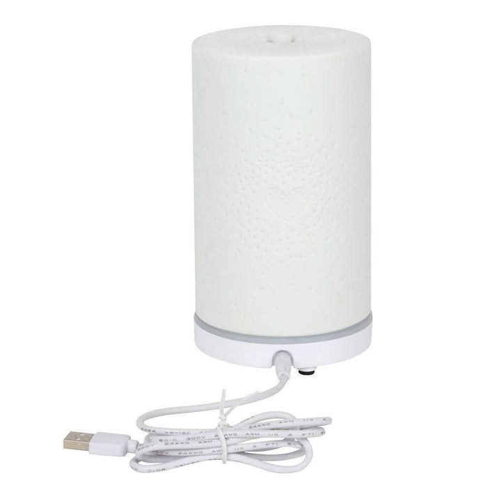 White Ceramic Heart Scatter Electric Aroma Diffuser - Home Decor Emporium