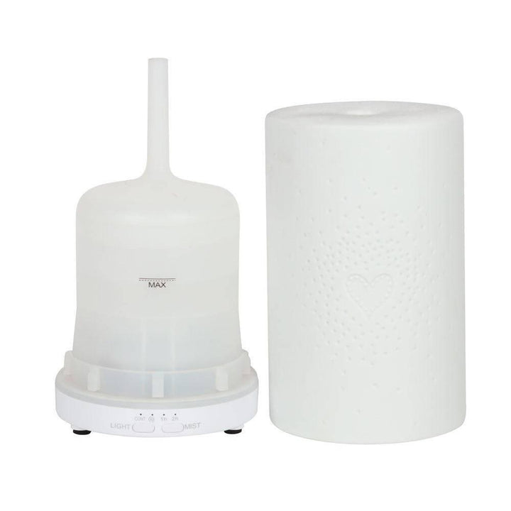 White Ceramic Heart Scatter Electric Aroma Diffuser - Home Decor Emporium