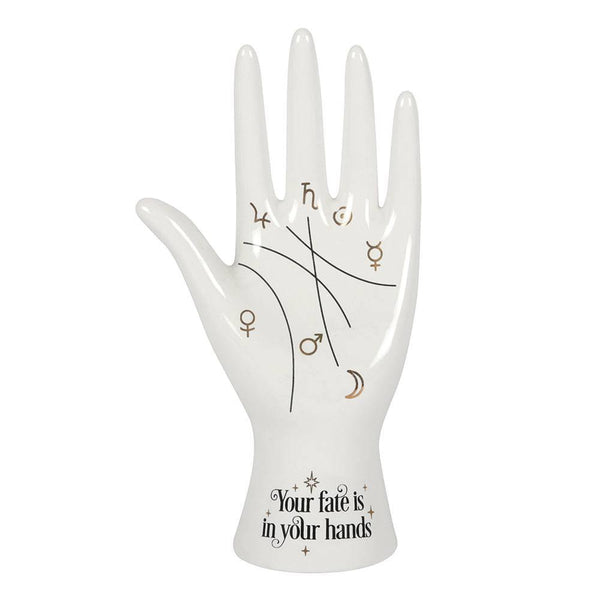 White Ceramic Palmistry Hand Ornament - Home Decor Emporium