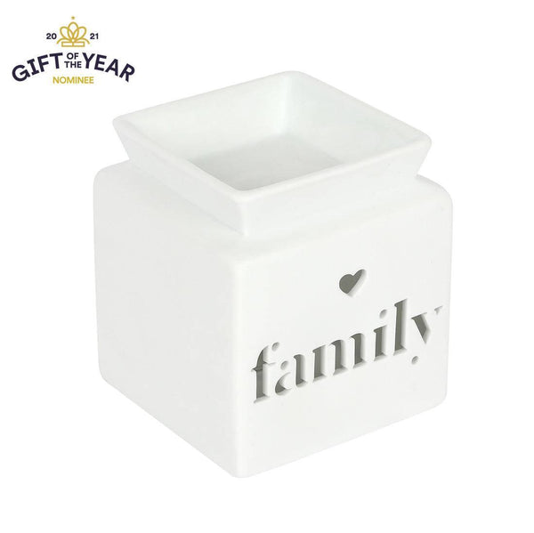 White Family Cut Out Oil Burner - Home Decor Emporium