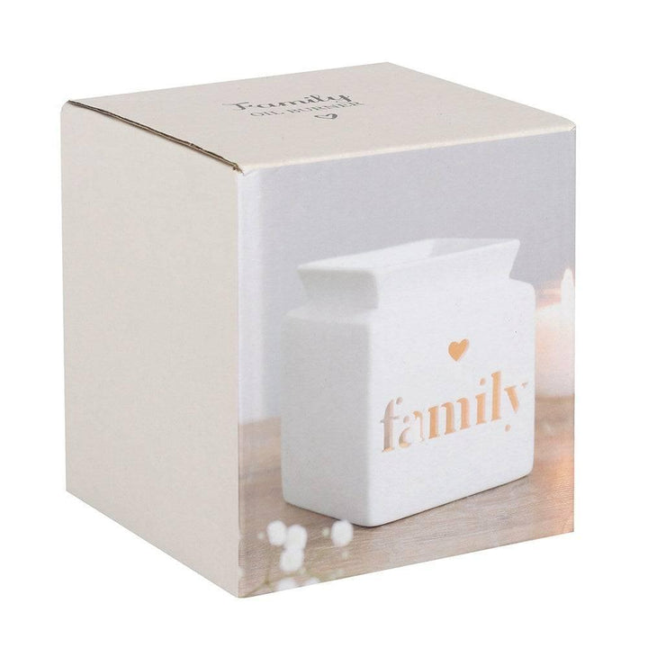 White Family Cut Out Oil Burner - Home Decor Emporium