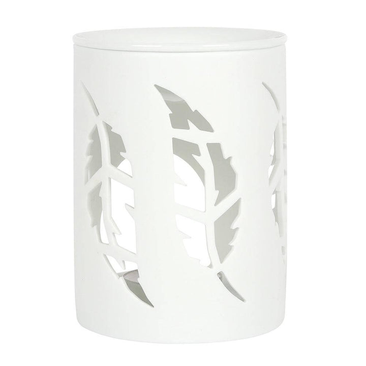 White Feather Cut Out Oil Burner - Home Decor Emporium