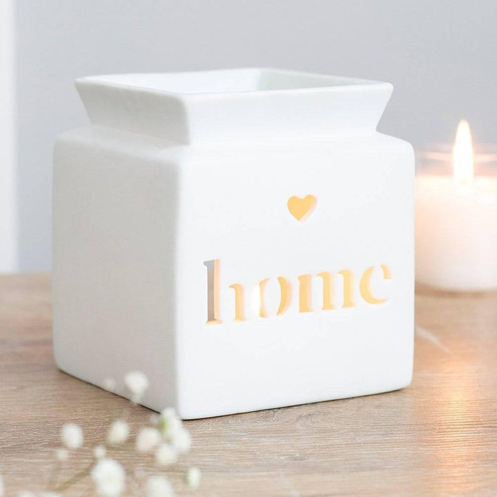 White Home Cut Out Oil Burner - Home Decor Emporium