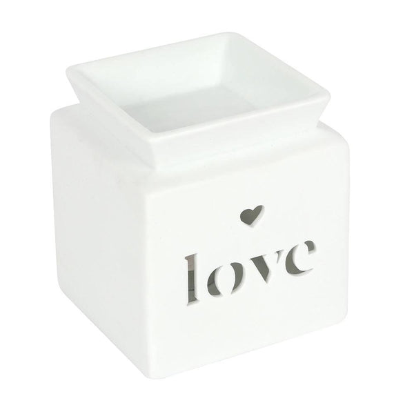 White Love Cut Out Oil Burner - Home Decor Emporium