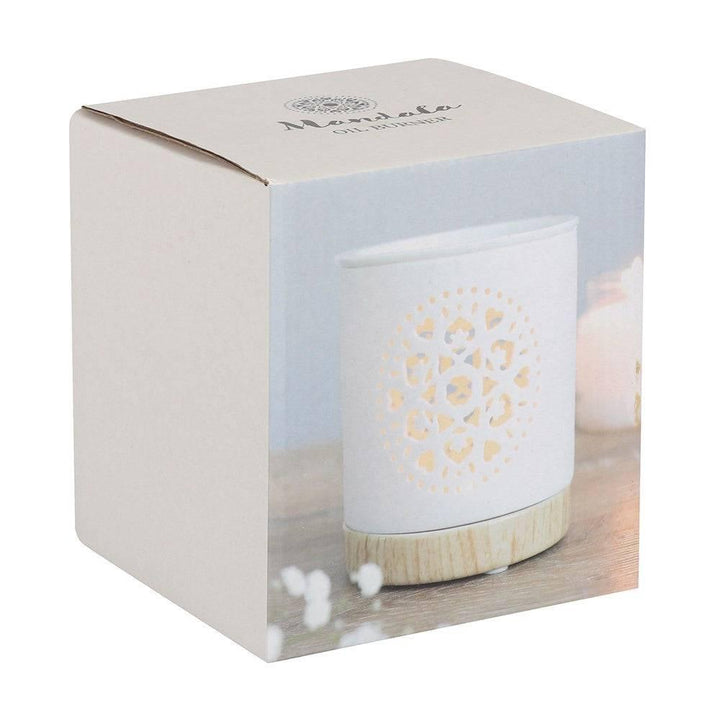 White Mandala Cut Out Oil Burner - Home Decor Emporium