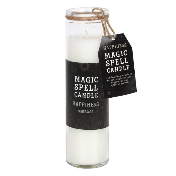 White Sage 'Happiness' Spell Tube Candle - Home Decor Emporium